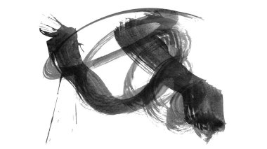 Siyah fırça darbesi dokusu. Grunge soyut elle boyanmış element. 