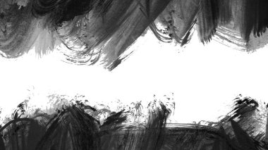 Siyah fırça darbeleri dokusu. Grunge soyut elle boyanmış elementler.