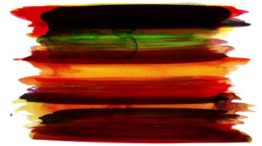 Siyah ve renkli boya karışımı, fırça darbesi ve doku. Grunge soyut elle boyanmış elementler. 