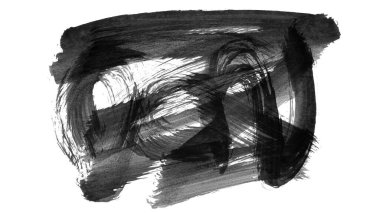 Siyah fırça darbesi dokusu. Grunge soyut elle boyanmış element. 