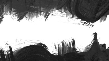 Siyah fırça darbeleri dokusu. Grunge soyut elle boyanmış elementler.