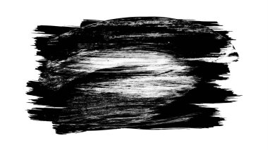 Siyah fırça darbesi ve doku. Grunge soyut elle boyanmış element. 