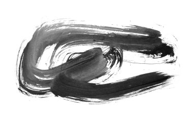 siyah mürekkep fırçası vuruşu. resimleme.