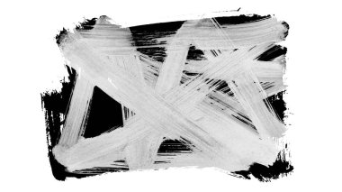 Siyah fırça darbesi ve doku. Grunge soyut elle boyanmış element. 