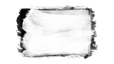 Siyah fırça darbesi ve doku. Grunge vektör soyut el boyalı element. Altı çizili ve sınır tasarımı.