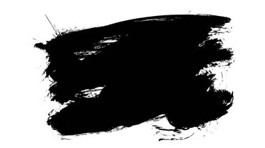 Siyah fırça darbesi dokusu. Grunge soyut elle boyanmış element. 