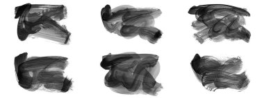 Siyah fırça darbesi ve doku. Grunge vektör soyut el boyalı element. Altı çizili ve sınır tasarımı.