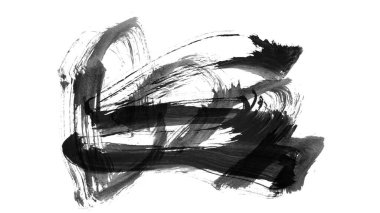 Siyah fırça darbesi dokusu. Grunge soyut elle boyanmış element. 