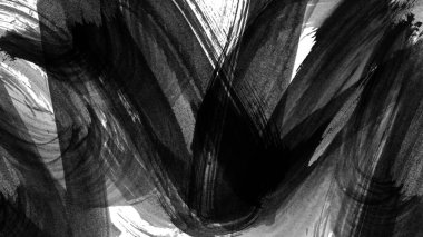 Siyah fırça darbesi dokusu. Grunge soyut elle boyanmış elementler. 