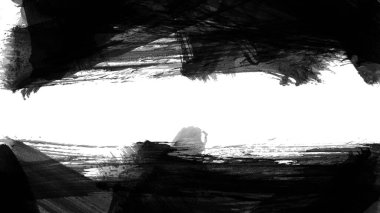 Siyah fırça darbesi ve doku. Grunge vektör soyut el boyalı element. Altı çizili ve sınır tasarımı.