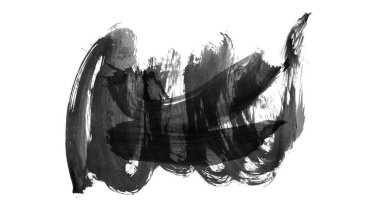 Siyah fırça darbesi ve doku. Grunge vektör soyut el boyalı element. Altı çizili ve sınır tasarımı.