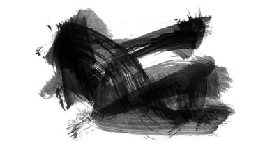 Siyah fırça darbesi dokusu. Grunge soyut elle boyanmış element. 