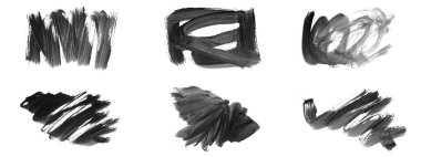 Siyah fırça darbesi ve doku. Grunge vektör soyut el boyalı element. Altı çizili ve sınır tasarımı.