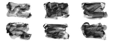 Siyah fırça darbesi ve doku. Grunge vektör soyut el boyalı element. Altı çizili ve sınır tasarımı.