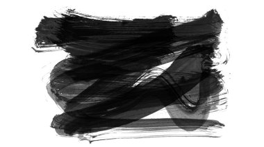 Siyah fırça darbesi dokusu. Grunge soyut elle boyanmış element. 