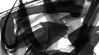 Siyah fırça darbesi dokusu. Grunge soyut elle boyanmış element. 