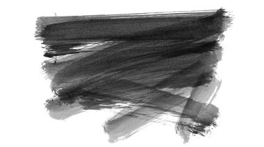 Siyah fırça darbesi dokusu. Grunge soyut elle boyanmış element. 