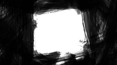 Siyah fırça darbesi dokusu. Grunge soyut elle boyanmış elementler. 