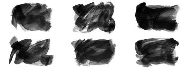 Siyah fırça darbesi ve doku. Grunge vektör soyut el boyalı element. Altı çizili ve sınır tasarımı.