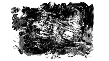 Siyah fırça darbesi ve doku. Grunge vektör soyut el boyalı element. Altı çizili ve sınır tasarımı.