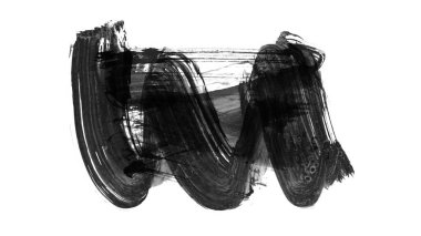 Siyah fırça darbesi ve doku. Grunge vektör soyut el boyalı element. Altı çizili ve sınır tasarımı.