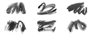 Siyah fırça darbesi ve doku. Grunge vektör soyut el boyalı element. Altı çizili ve sınır tasarımı.