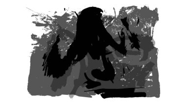 Siyah fırça darbesi ve doku. Grunge vektör soyut el boyalı element. Altı çizili ve sınır tasarımı.