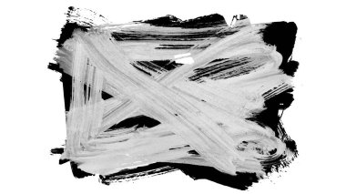 Siyah fırça darbesi ve doku. Grunge vektör soyut el boyalı element. Altı çizili ve sınır tasarımı.