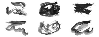 Siyah fırça darbesi ve doku. Grunge vektör soyut el boyalı element. Altı çizili ve sınır tasarımı.