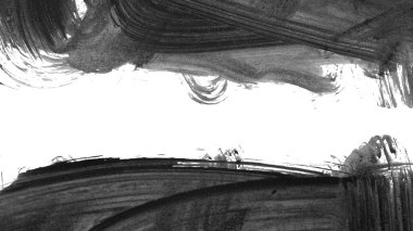 Siyah fırça darbeleri dokusu. Grunge soyut elle boyanmış elementler.