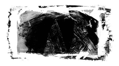 Siyah fırça darbesi ve doku. Grunge vektör soyut el boyalı element. Altı çizili ve sınır tasarımı.