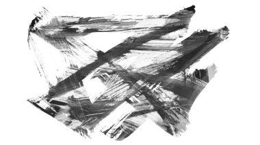 Siyah fırça darbesi ve doku. Grunge vektör soyut el boyalı element. Altı çizili ve sınır tasarımı.