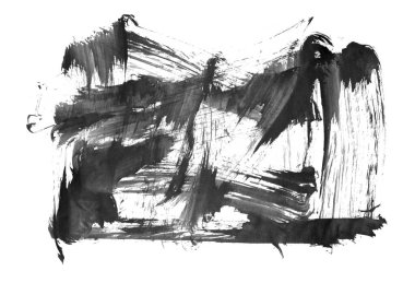 siyah mürekkep fırçası vuruşu. resimleme.