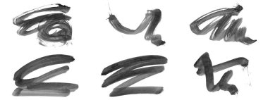 Siyah fırça darbesi ve doku. Grunge vektör soyut el boyalı element. Altı çizili ve sınır tasarımı.