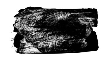 Siyah fırça darbesi ve doku. Grunge soyut elle boyanmış element. 