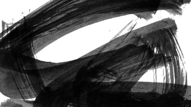 Siyah fırça darbesi dokusu. Grunge soyut elle boyanmış element. 