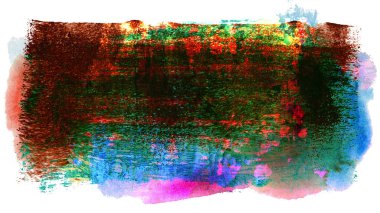 Siyah ve renkli boya karışımı, fırça darbesi ve doku. Grunge soyut elle boyanmış elementler. 