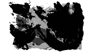 Siyah fırça darbesi ve doku. Grunge vektör soyut el boyalı element. Altı çizili ve sınır tasarımı.