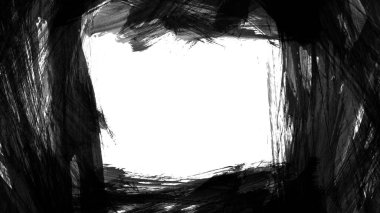 Siyah fırça darbesi dokusu. Grunge soyut elle boyanmış elementler. 