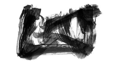 Siyah fırça darbesi dokusu. Grunge soyut elle boyanmış element. 