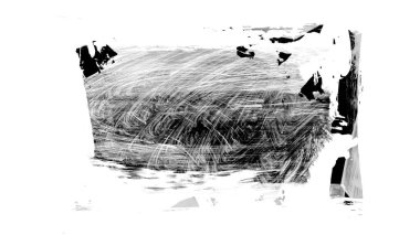 Siyah fırça darbesi ve doku. Grunge vektör soyut el boyalı element. Altı çizili ve sınır tasarımı.