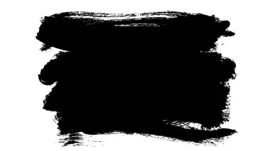 Siyah fırça darbesi dokusu. Grunge soyut elle boyanmış element. 
