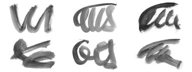 Siyah fırça darbesi ve doku. Grunge vektör soyut el boyalı element. Altı çizili ve sınır tasarımı.