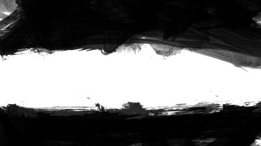 Siyah fırça darbesi ve doku. Grunge vektör soyut el boyalı element. Altı çizili ve sınır tasarımı.