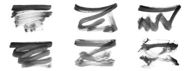 Siyah fırça darbesi ve doku. Grunge vektör soyut el boyalı element. Altı çizili ve sınır tasarımı.