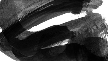 Siyah fırça darbesi dokusu. Grunge soyut elle boyanmış element. 