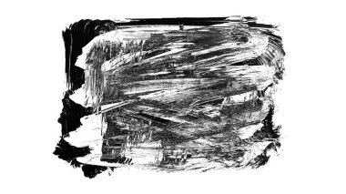 Siyah fırça darbesi ve doku. Grunge vektör soyut el boyalı element. Altı çizili ve sınır tasarımı.