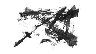 Siyah fırça darbesi ve doku. Grunge vektör soyut el boyalı element. Altı çizili ve sınır tasarımı.