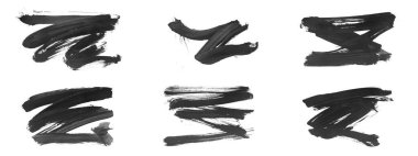 Siyah fırça darbesi ve doku. Grunge vektör soyut el boyalı element. Altı çizili ve sınır tasarımı.