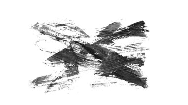 Siyah fırça darbesi ve doku. Grunge vektör soyut el boyalı element. Altı çizili ve sınır tasarımı.